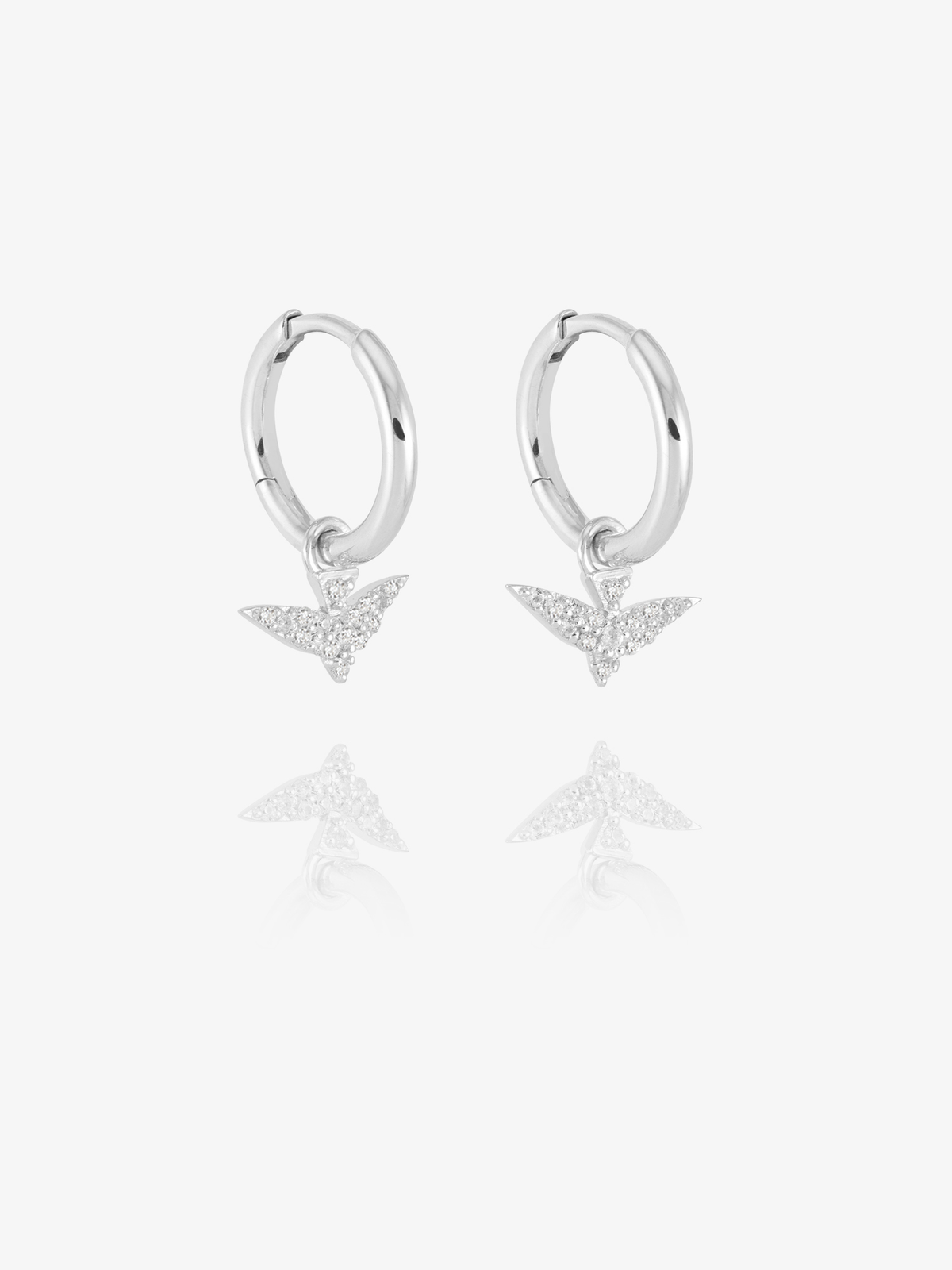 Dreamer Pave Bird Huggie Hoop Earrings