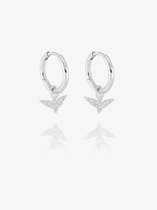 Dreamer Pave Bird Huggie Hoop Earrings