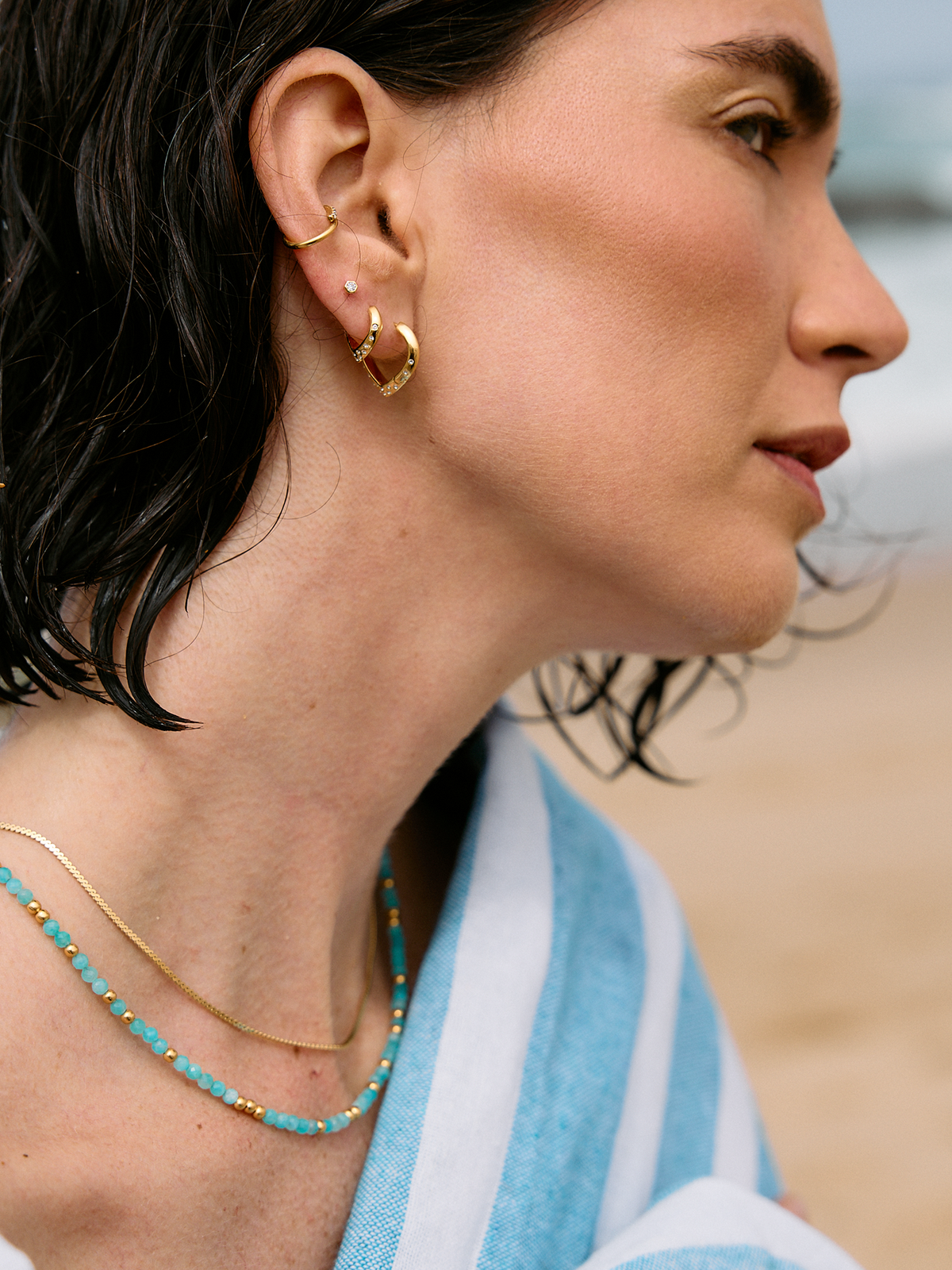 Small Imagine White Sapphire Hoop Earirngs