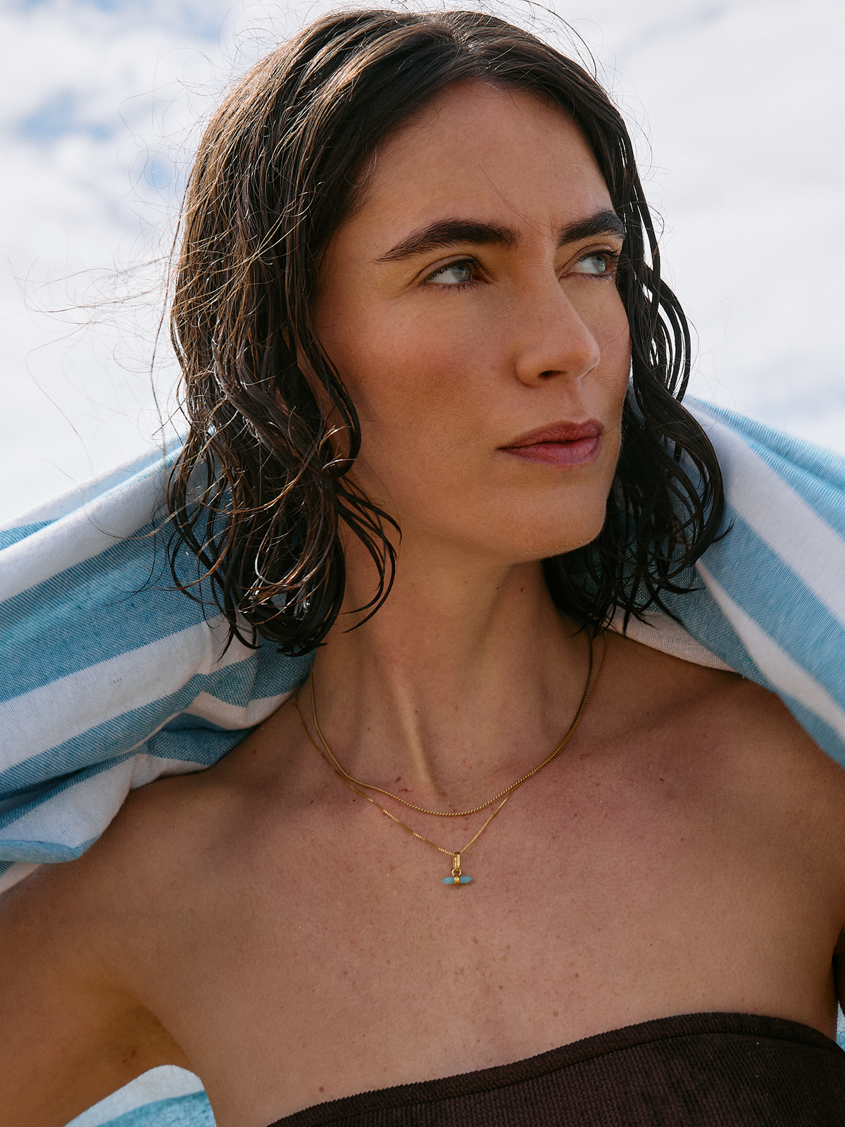 Mini Tranquility Amazonite T-bar Necklace