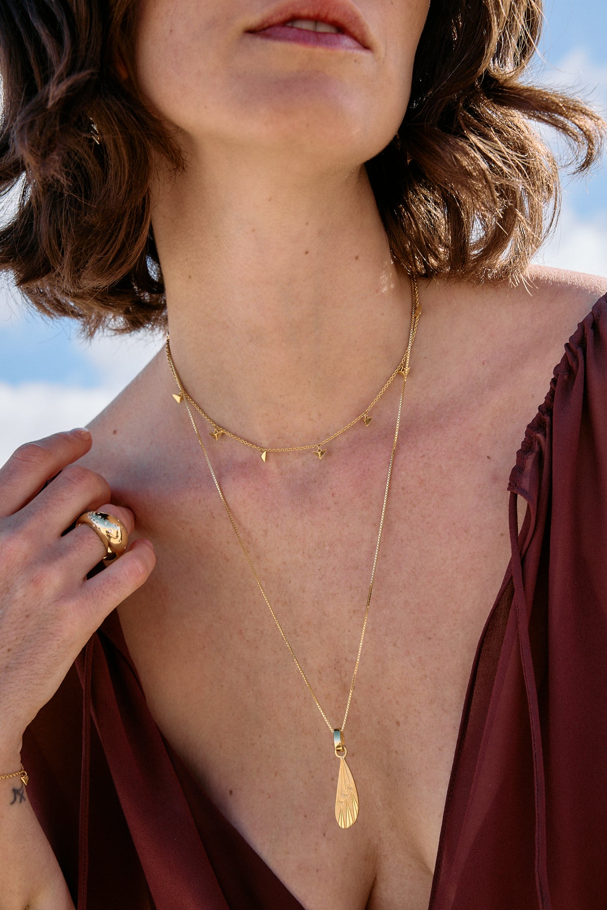 Dreamer Celestial Wing and Choker Layered Necklace Set