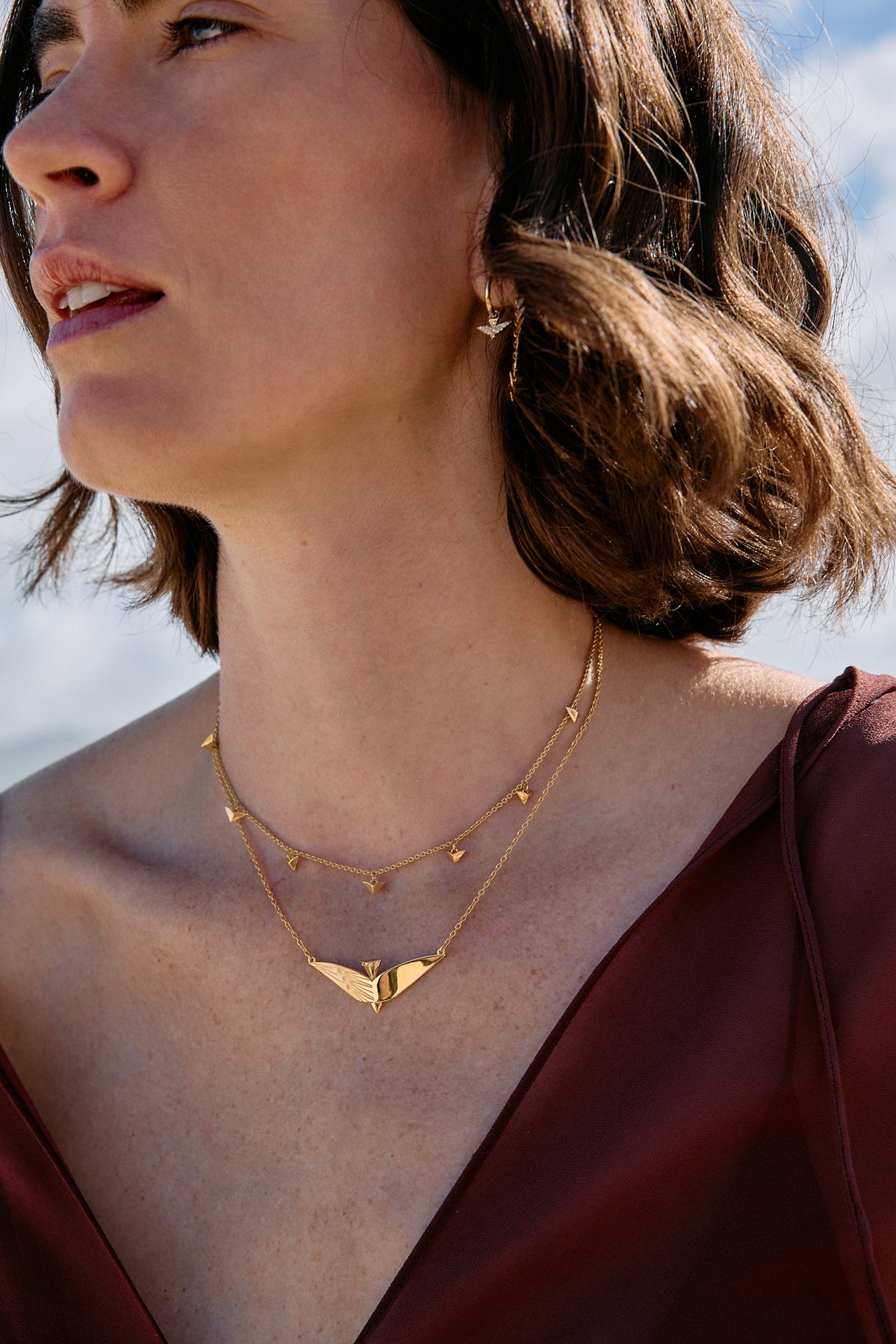 Dreamer Celestial Bird and Choker Layered Necklace Set