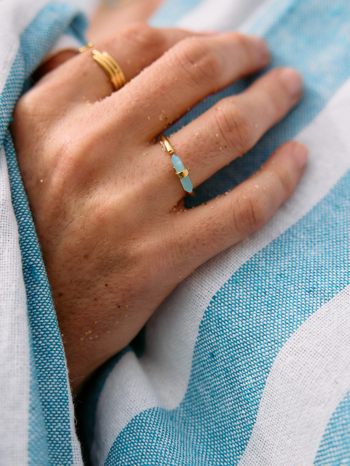 Tranquility Amazonite T-Bar Adjustable Ring