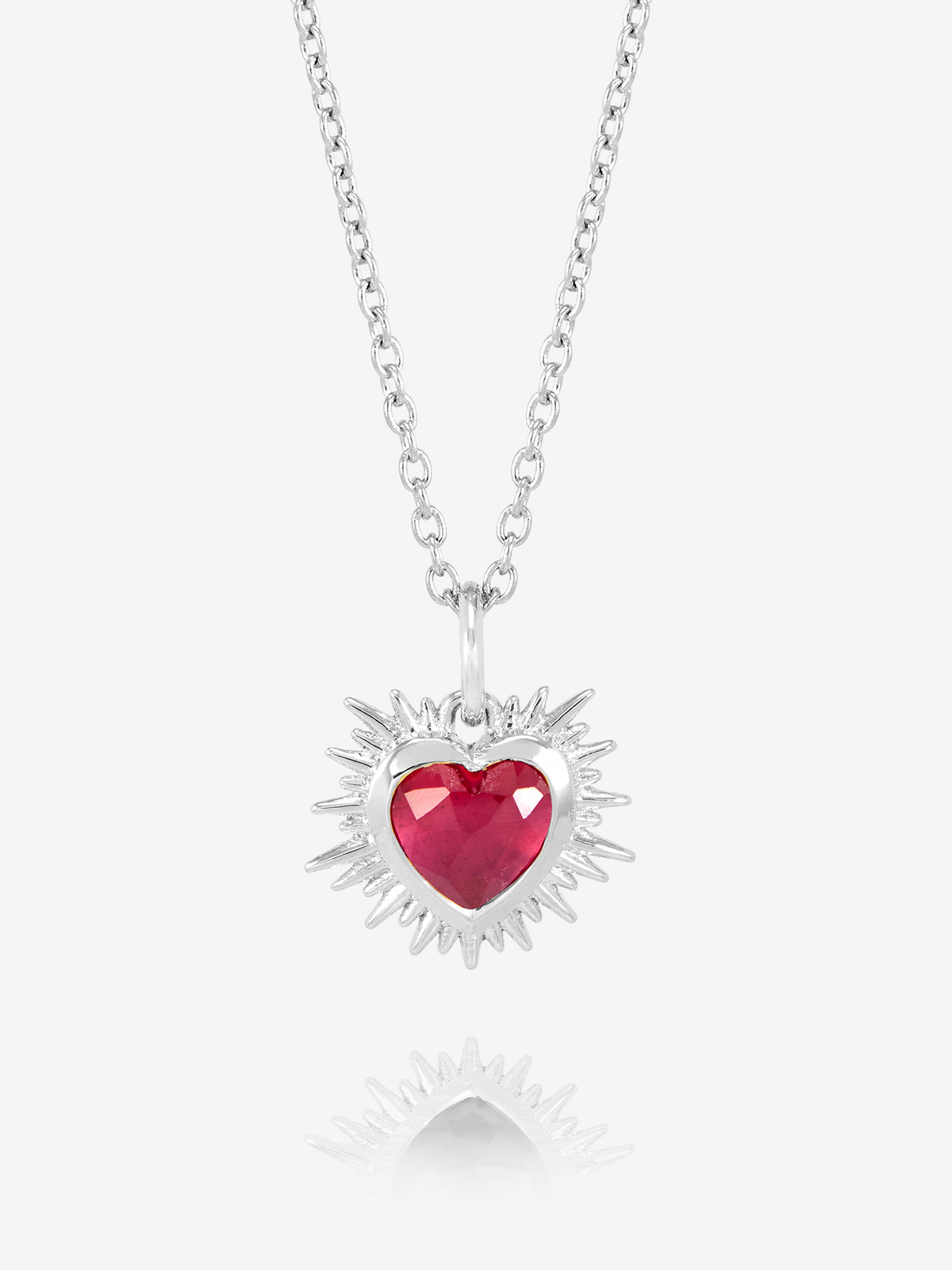 Electric Love July Birthstone Heart Necklace