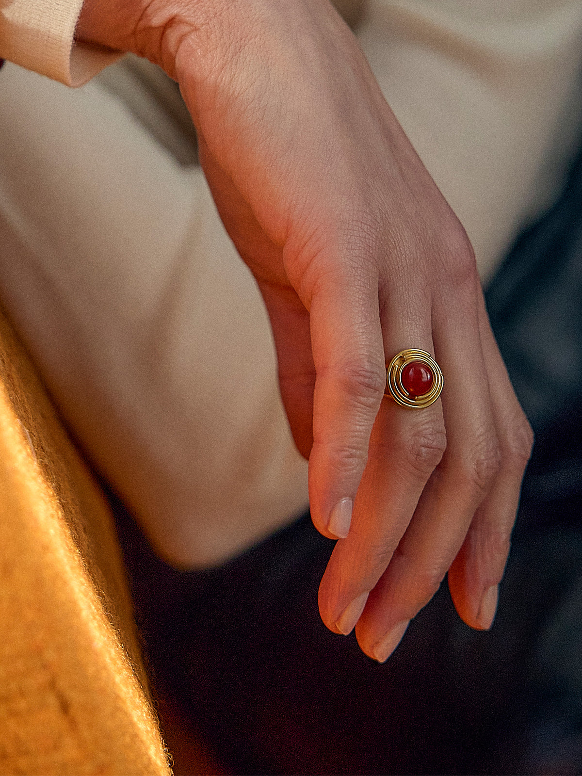 Evolve Carnelian Cocktail Ring