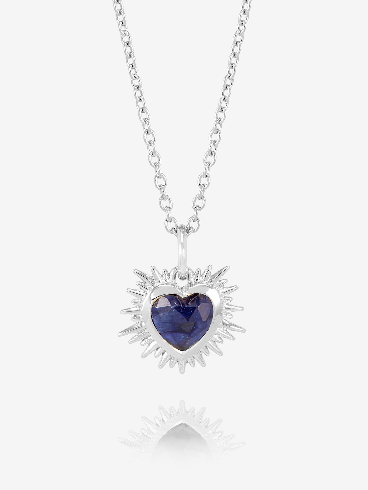 Electric Love September Birthstone Heart Necklace