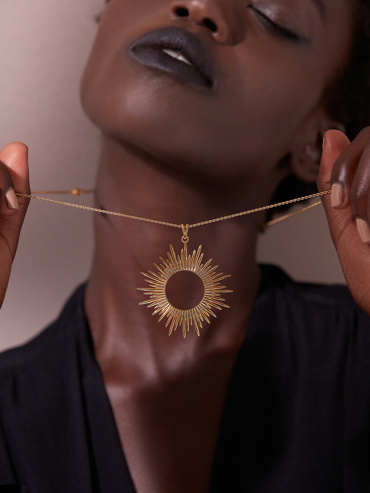 Electric Goddess Statement Sun Necklace