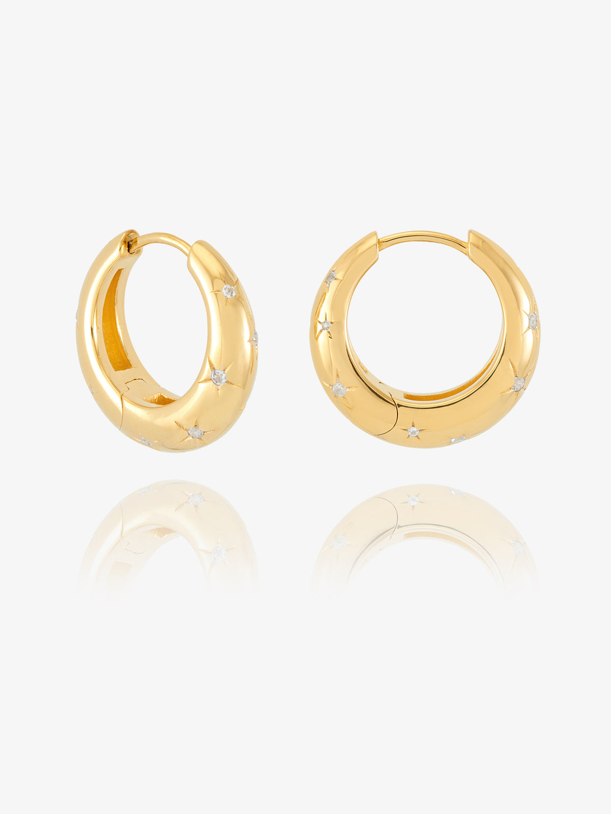 Large Lucky Star Hoops