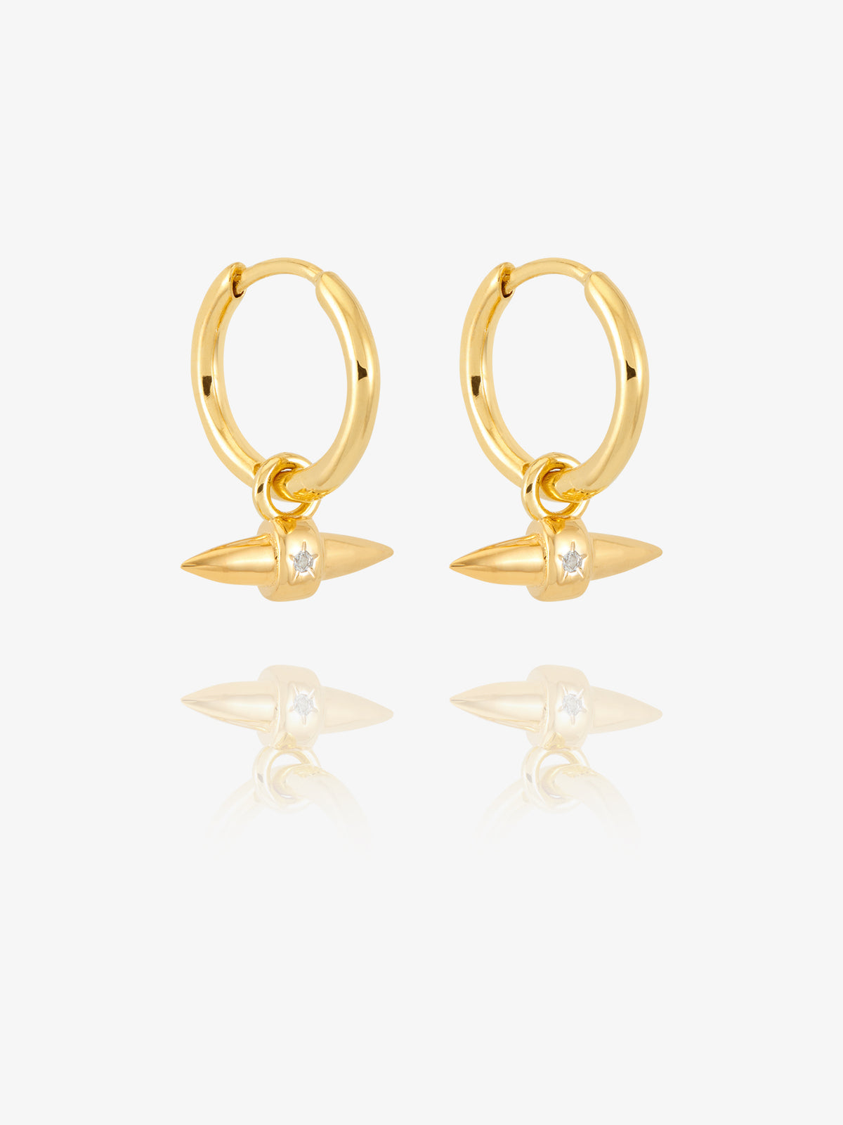 Lucky Star T-Bar Huggie Hoop Earrings