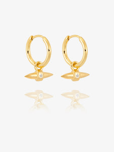 Lucky Star T-Bar Huggie Hoop Earrings