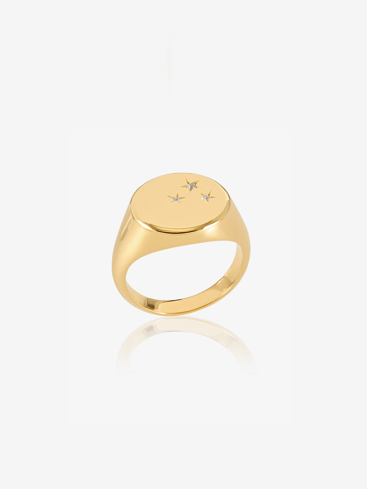 Lucky Star Round Signet Ring