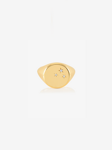 Lucky Star Round Signet Ring