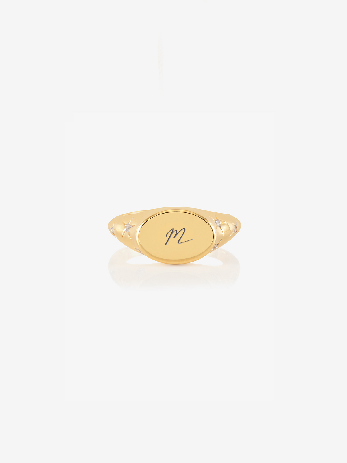 Lucky Star Engravable Pinky Signet Ring
