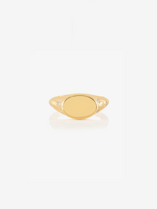 Lucky Star Engravable Pinky Signet Ring