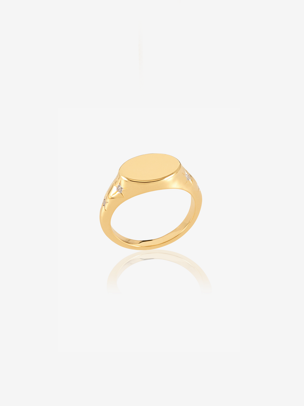 Lucky Star Engravable Pinky Signet Ring