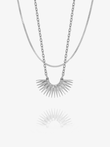 Mini Rising Sun and Serpentine Layered Necklace Set