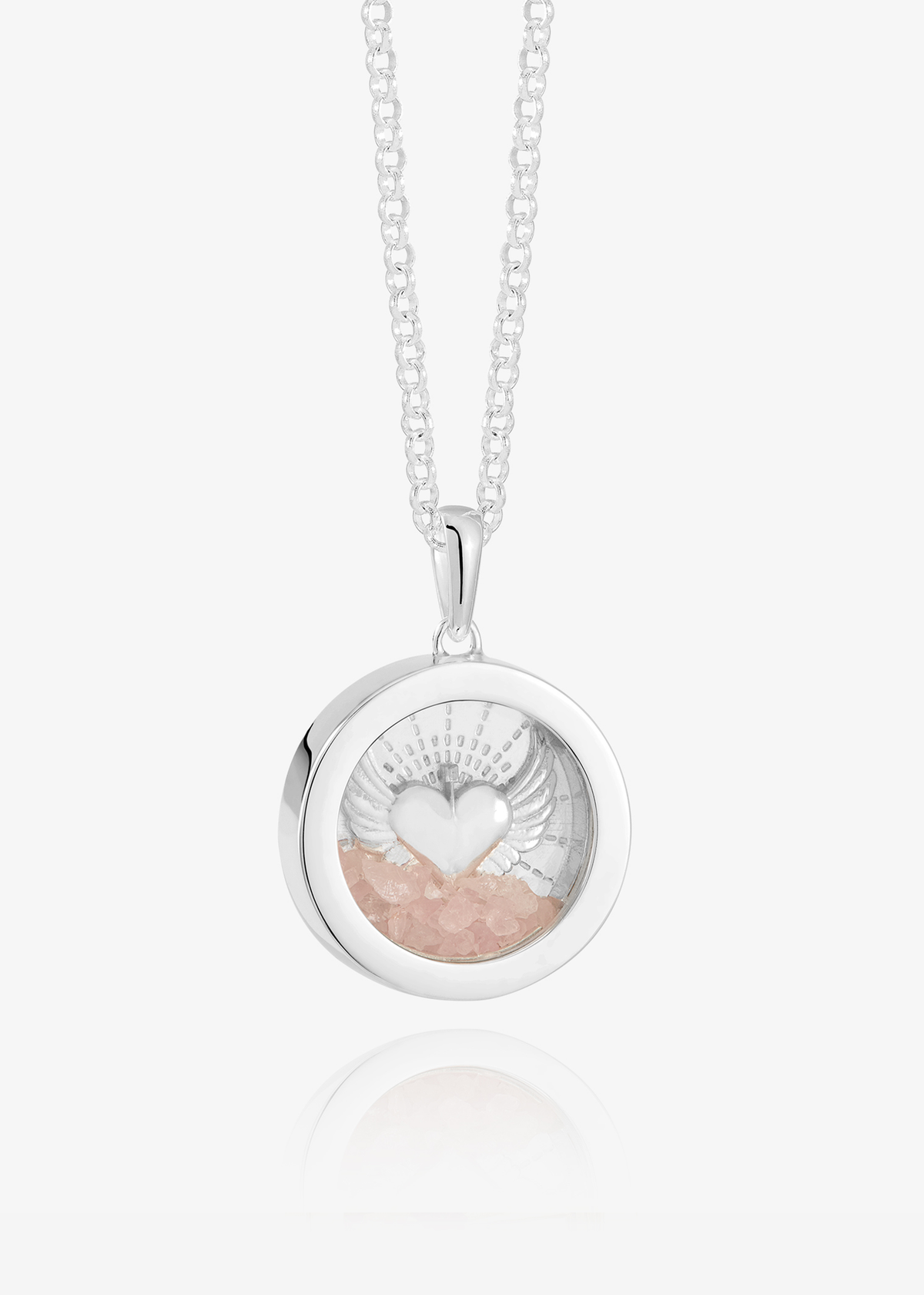 Guardian Angel Rose Quartz Amulet Necklace