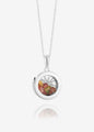 Small Deco Sun Mixed Birthstone Amulet Necklace