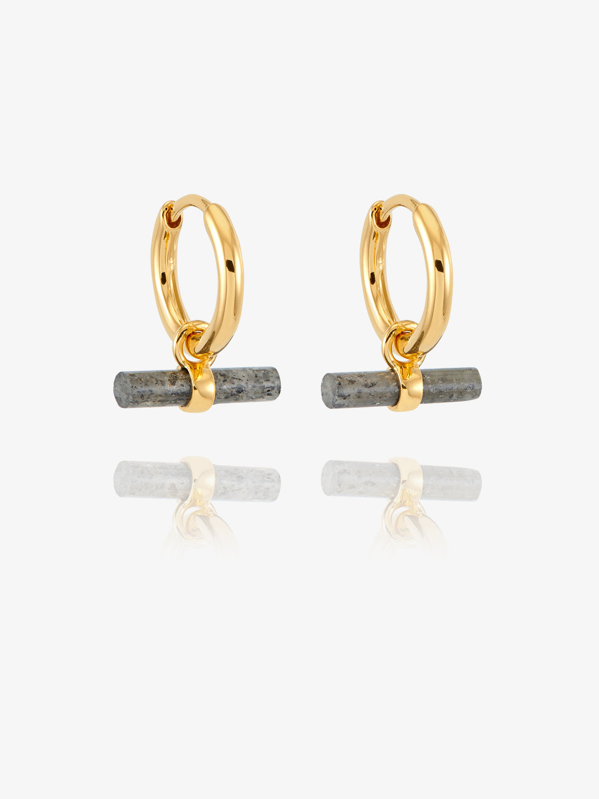 Midnight Shimmer Gemstone T-Bar Huggie Hoops