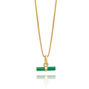 Mini Green Onyx T-Bar Necklace