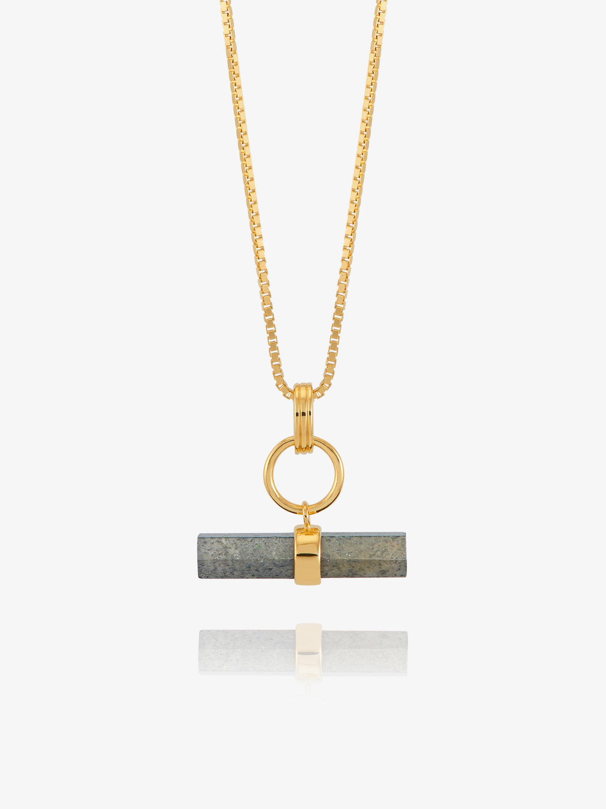 Midnight Shimmer Gemstone T-Bar Necklace