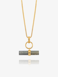 Midnight Shimmer Gemstone T-Bar Necklace
