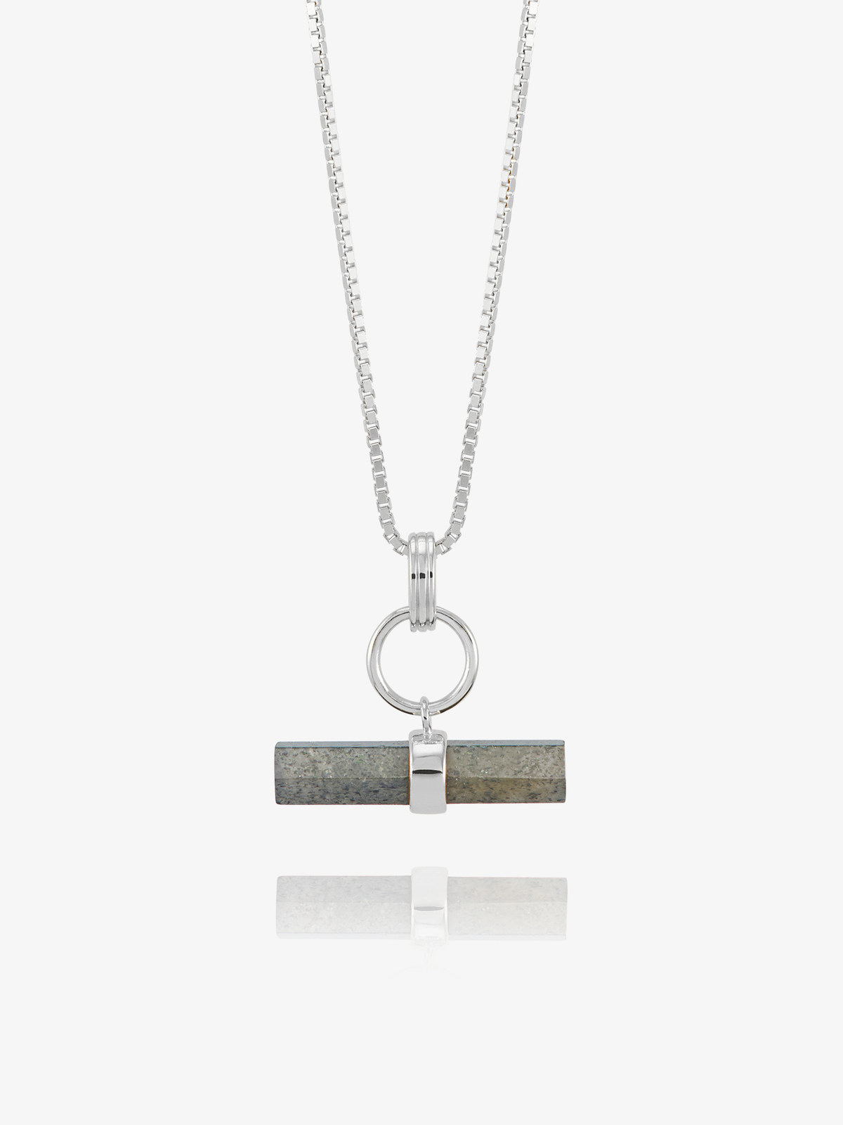 Midnight Shimmer Gemstone T-Bar Necklace