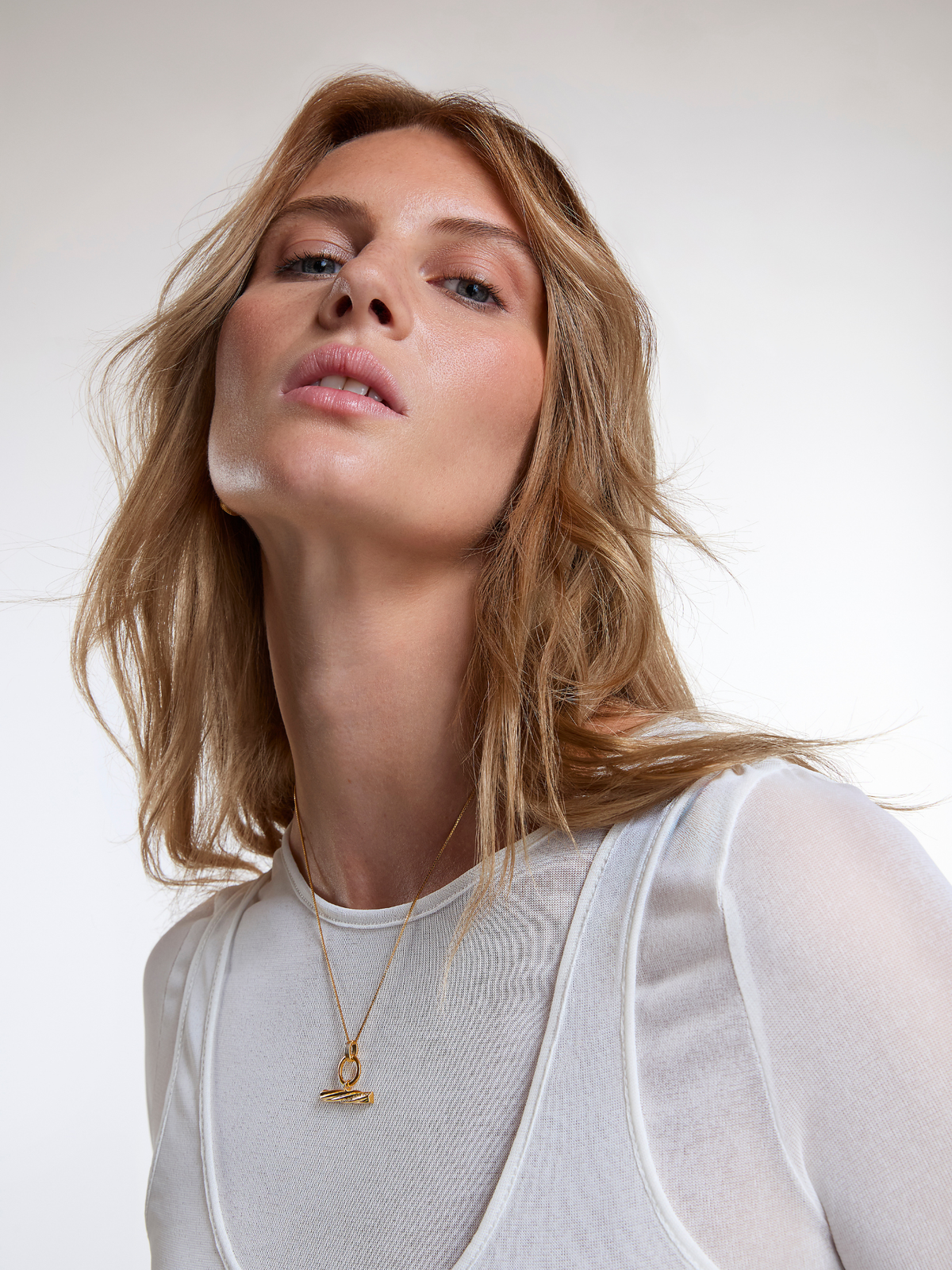 Personalised White Sapphire Twisted T-Bar Necklace