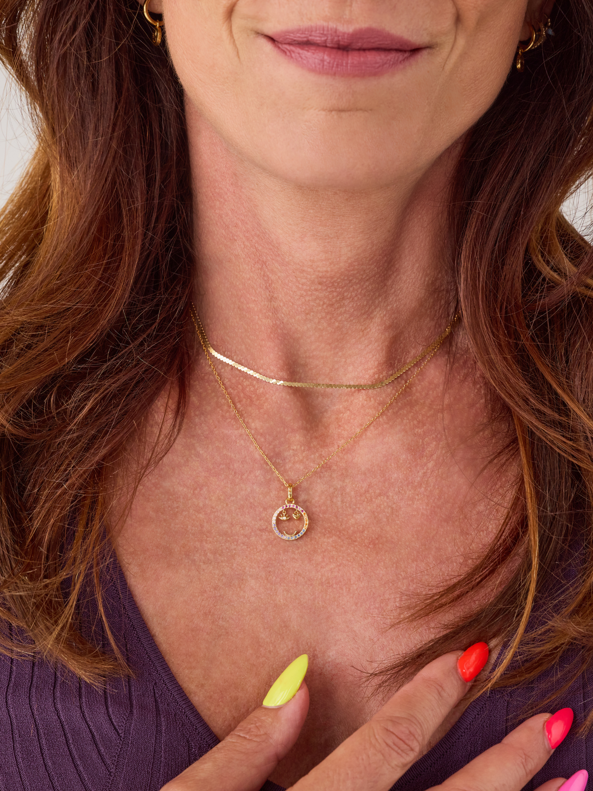 I LOVE U' HAPPY FACE NECKLACE