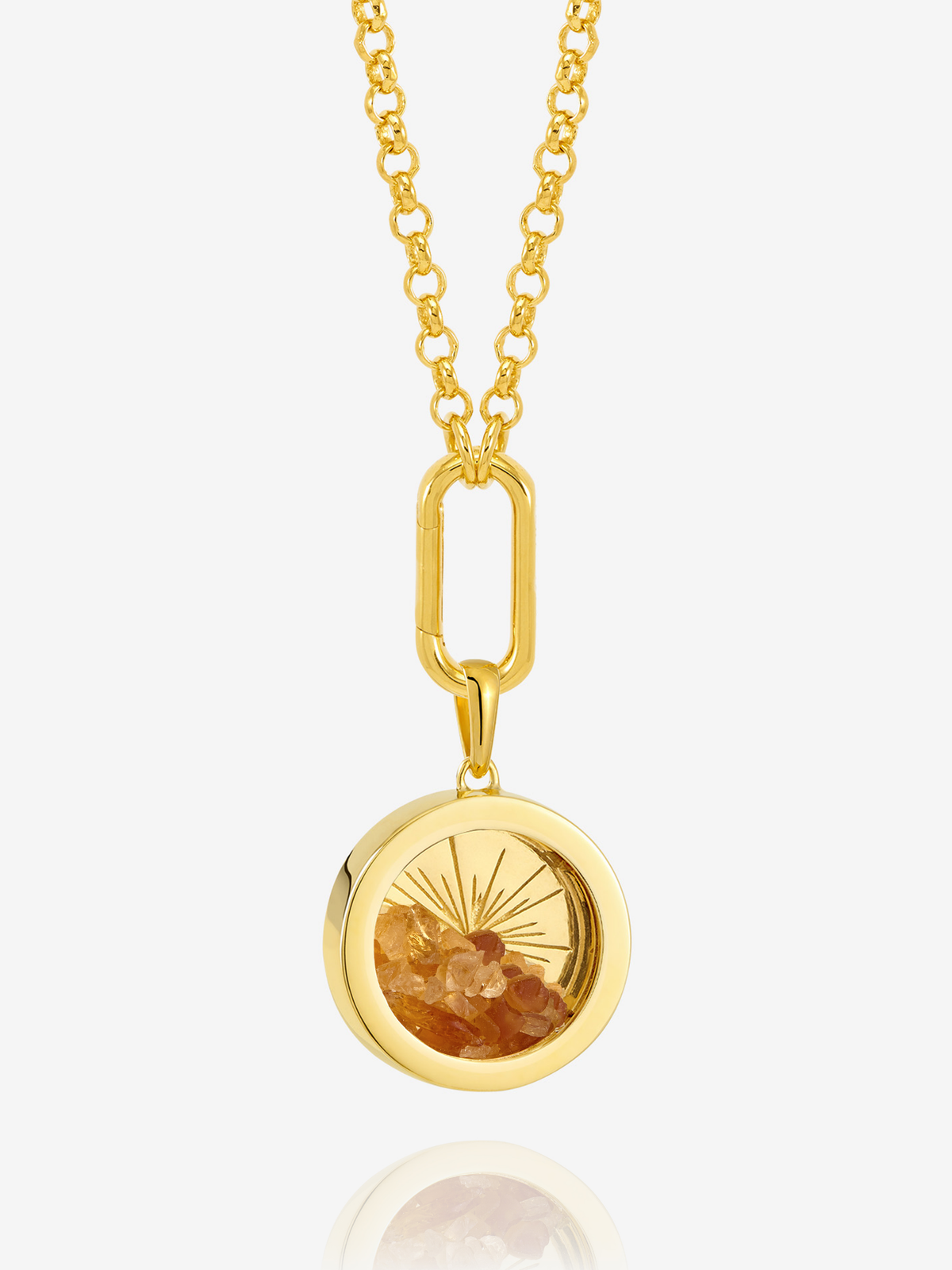 Personalised Mixed Birthstone Hardware Deco Sun Amulet Necklace