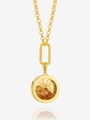 Personalised Mixed Birthstone Hardware Deco Sun Amulet Necklace