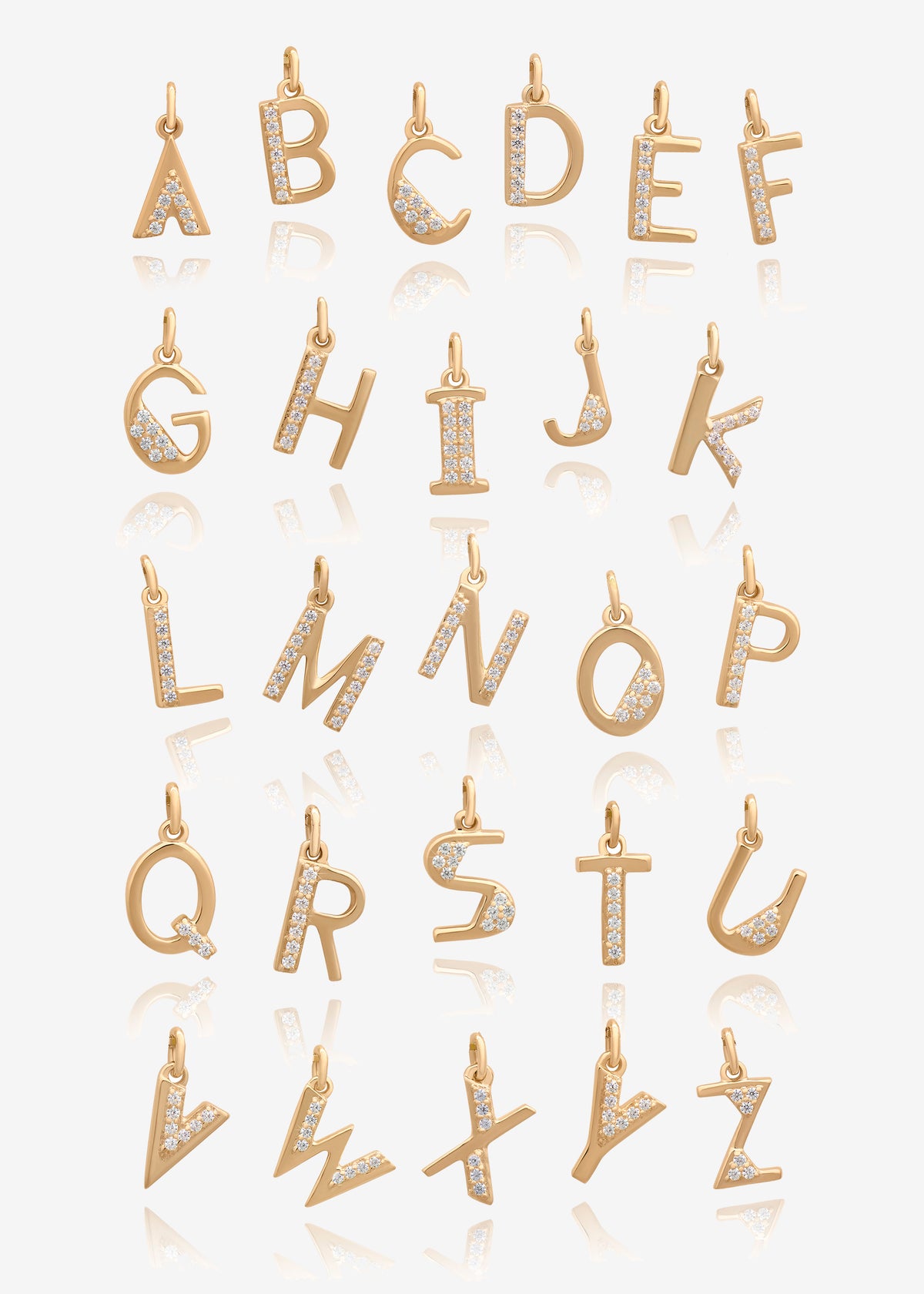 Solid Gold and Diamond Family Initial Necklace