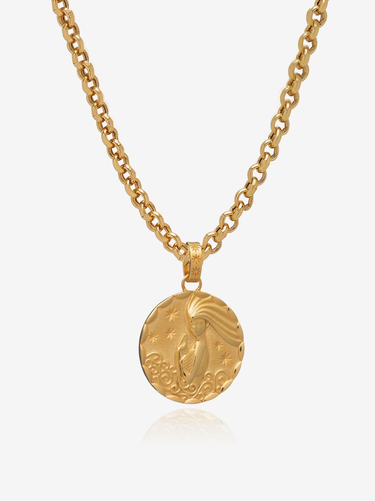 Statement Zodiac Art Coin Necklace