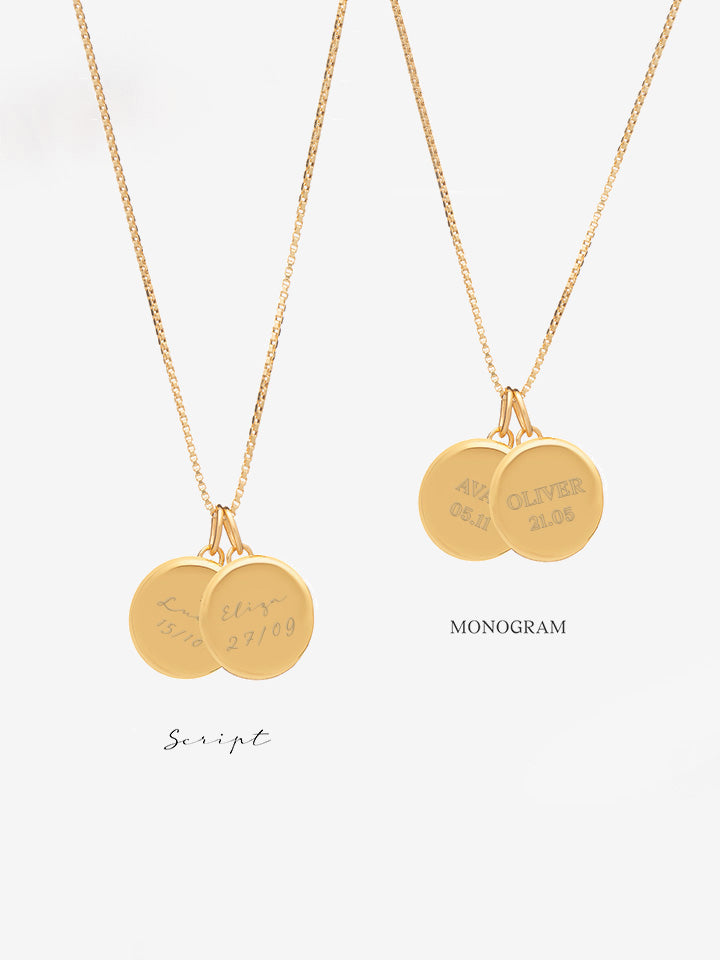 Zodiac Art Coin Duo Necklace
