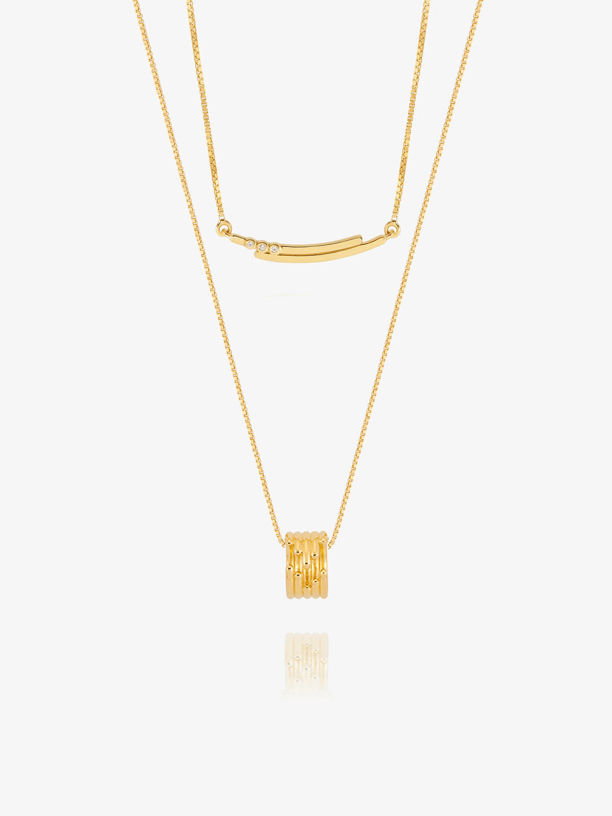 Lifestream Chain And Lifestream Ring Layered Necklace Set