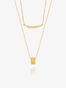 Lifestream Chain And Lifestream Ring Layered Necklace Set