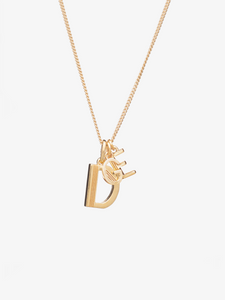 Art Deco Family Initials Necklace Gold