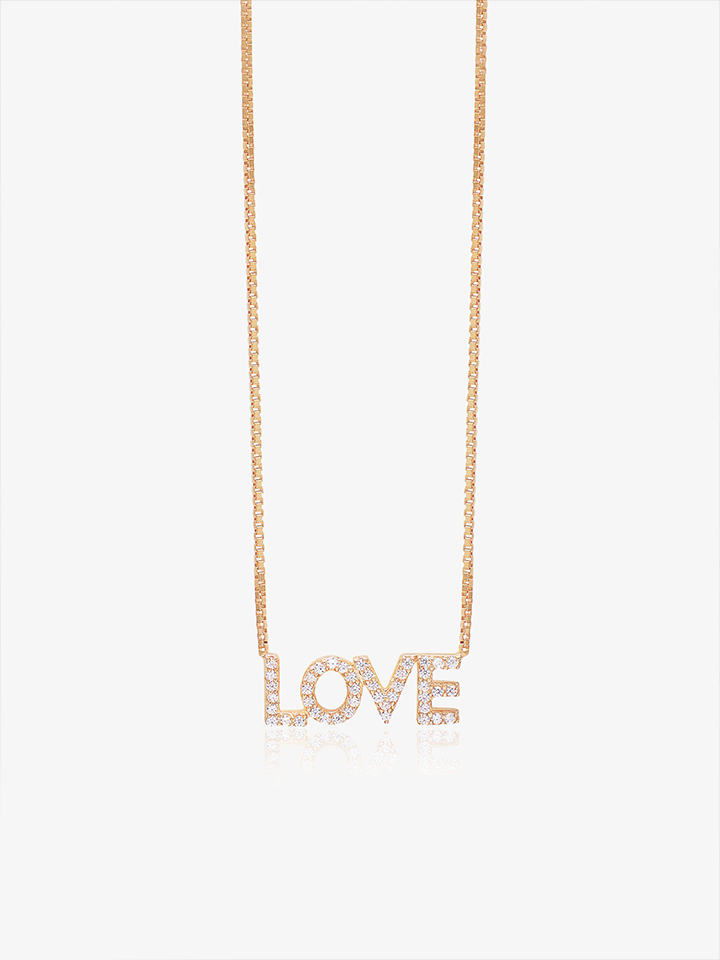 Solid Gold and Diamond Love Necklace