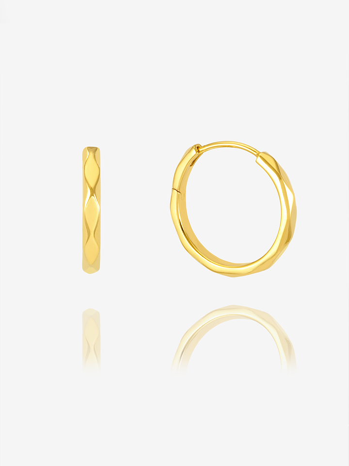 Dawn O'Porter Medium Faceted Disco Hoop Earrings