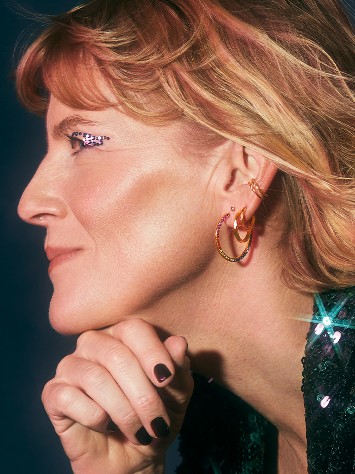 Dawn O'Porter Small Faceted Disco Hoop Earrings