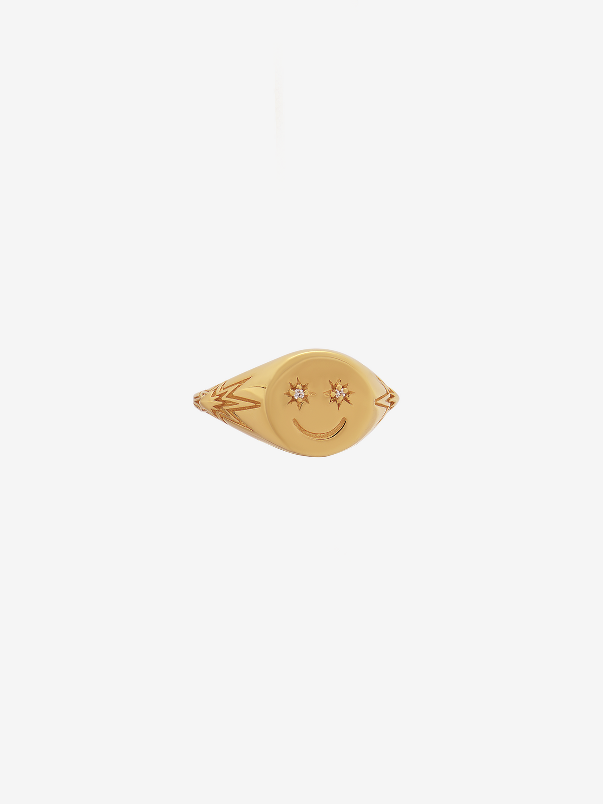 Happy Face Pinky Signet Ring