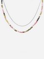 Tourmaline Gemstone and Serpentine Layered Necklace Set
