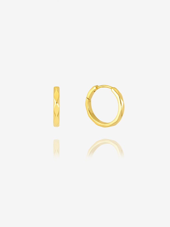 Dawn O'Porter Small Faceted Disco Hoop Earrings