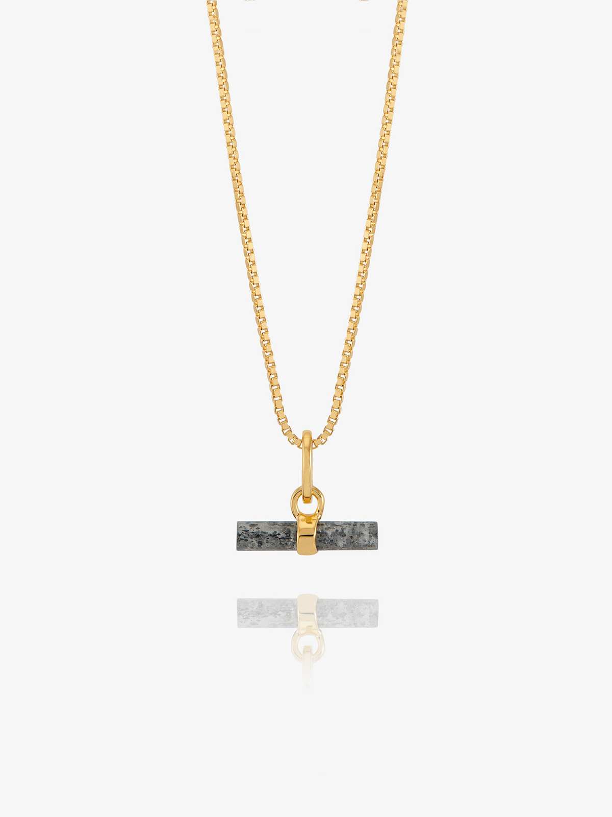 Mini Midnight Shimmer Gemstone T-Bar Necklace