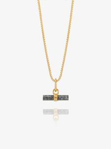 Mini Midnight Shimmer Gemstone T-Bar Necklace