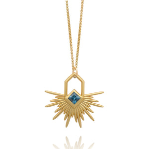 Electric Goddess Blue Topaz Necklace