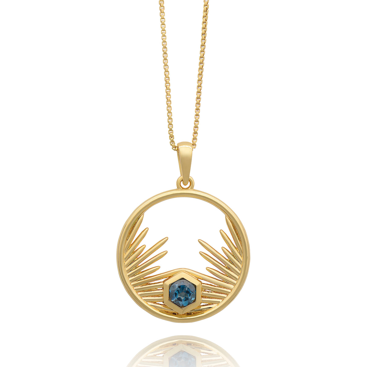 Electric Goddess Blue Topaz Long Round Necklace