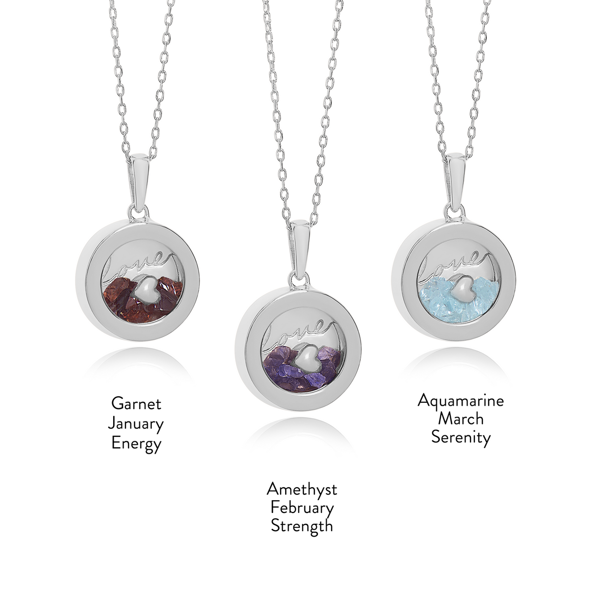 Small Love Birthstone Amulet Necklace