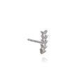 Sample Sale - Single Solid White Gold Curved Chevron Stud Earring