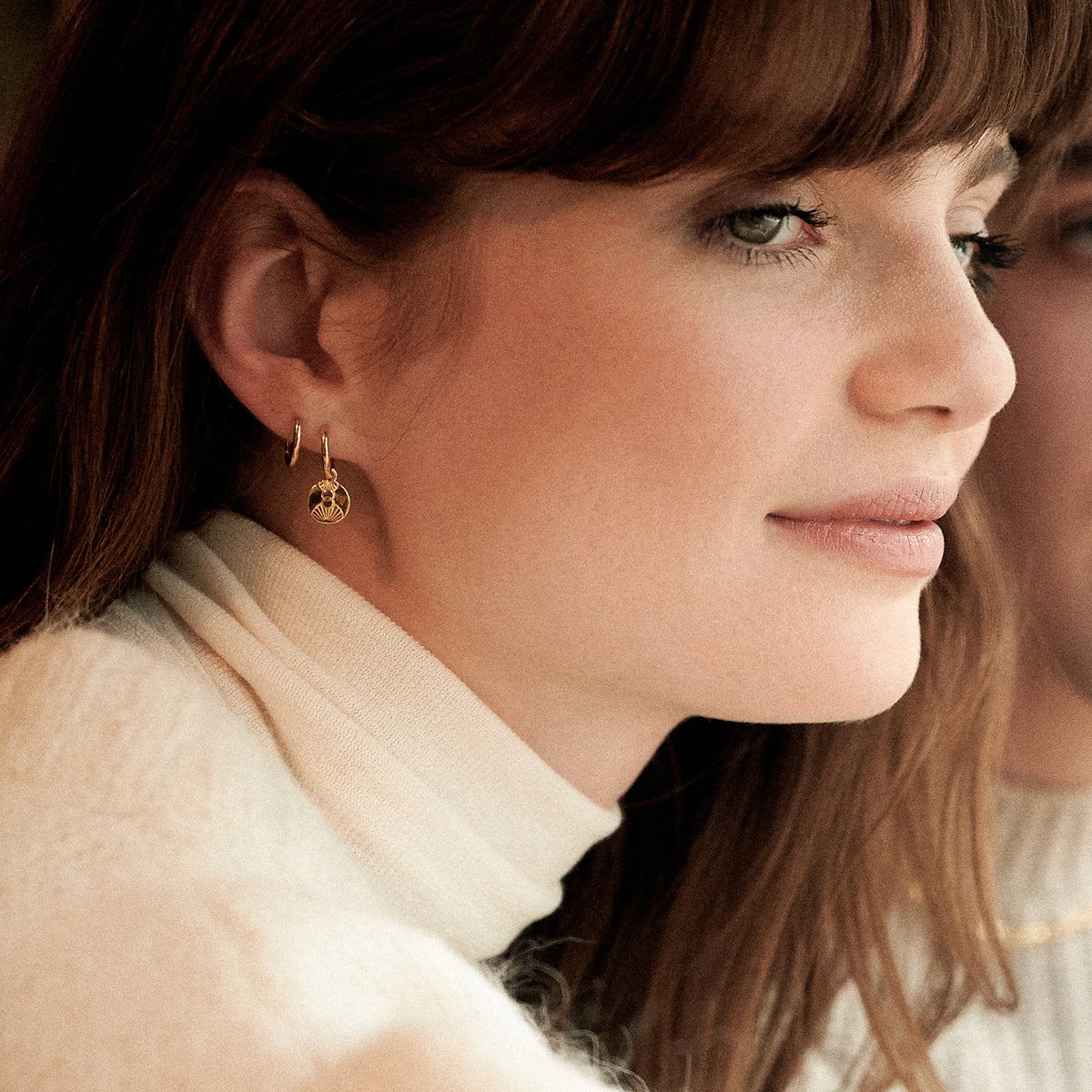 Sample Sale - Luminary Art Coin Huggie Hoop Earrings